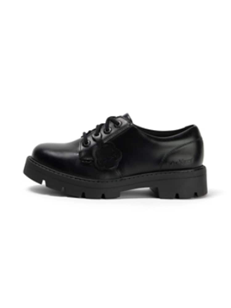 Kickers Black Womens Kori Leather Lace Shoes - Image 2 of 8