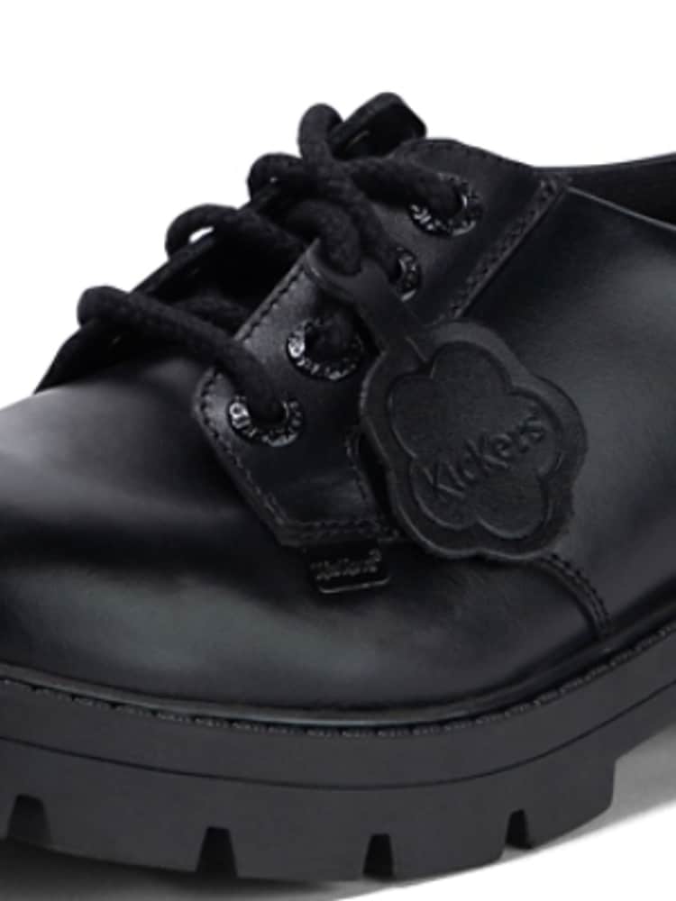 Kickers Black Womens Kori Leather Lace Shoes - Image 8 of 8