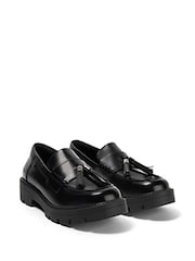 Kickers Black Youth Kori Tassle Leather Shoes - Image 4 of 7