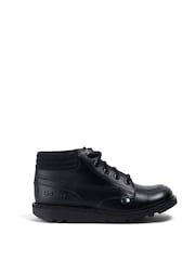 Kickers Black Youth Padded Mesh Leather Shoes - Image 3 of 6