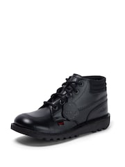 Kickers Black Youth Padded Mesh Leather Shoes - Image 6 of 6