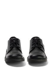 Czarne skórzane buty młodzieżowe Kickers Kick Lo z wyściółką i siateczką - Obraz 4 z 6