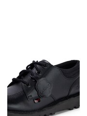 Czarne skórzane buty młodzieżowe Kickers Kick Lo z wyściółką i siateczką - Obraz 6 z 6