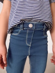 Mid Blue Long Length Stretch Jeggings (3-16yrs) - Image 4 of 7