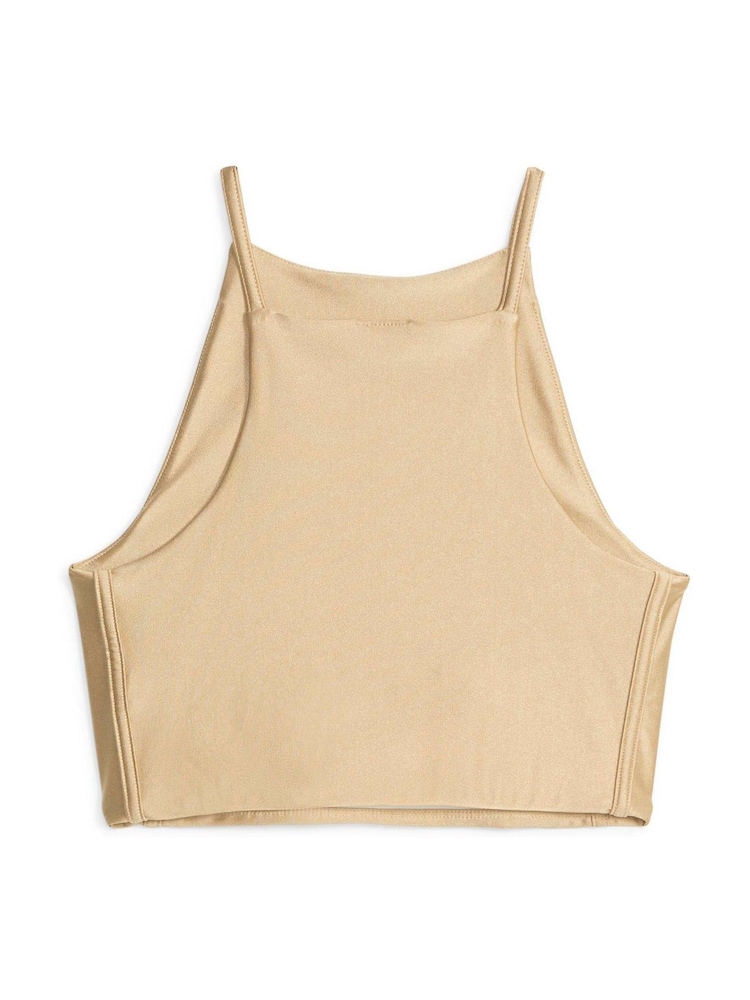 Puma Brown T7 Shiny Crop Top - Image 2 of 2