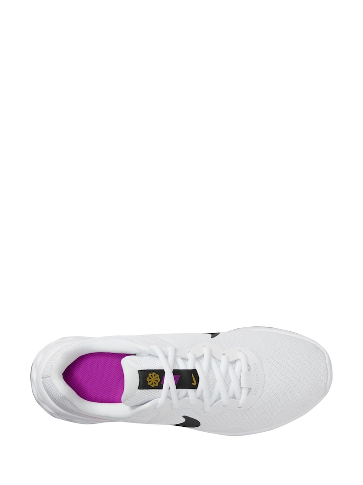 Nike White/Black Revolution 6 Running Trainers - Image 5 of 6