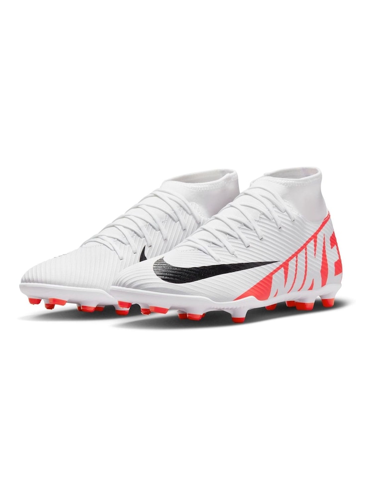 Nike Red Mercurial Superfly 9 Club Cream Ground Football Boots - Image 5 of 11