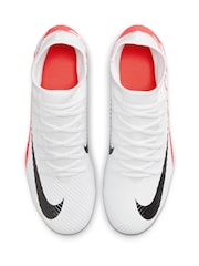 Nike Red Mercurial Superfly 9 Club Cream Ground Football Boots - Image 7 of 11