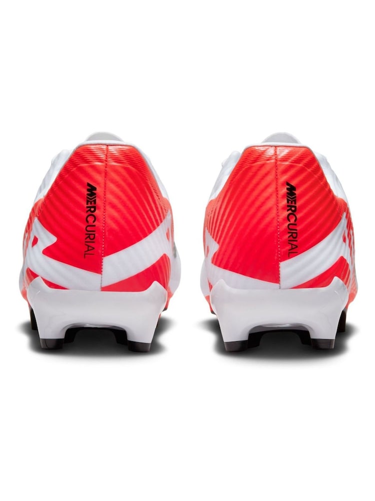 Nike Red/White Zoom Mercurial Vapor 15 Academy Firm Ground Football Boots - Image 8 of 11