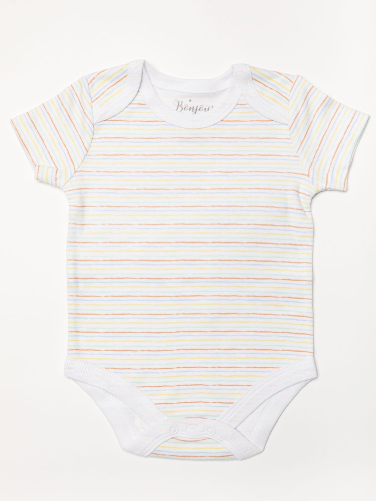 Bonjour Bebe Baby Animal Print 100% Cotton White Gift Set 6 Piece - Image 2 of 5