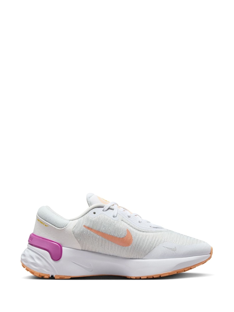Nike White/Purple Renew Run 4 Trainers - Image 1 of 4