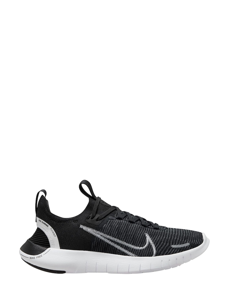 Nike Black Free Run Flyknit Next Nature Road Running Trainers - Image 1 of 6