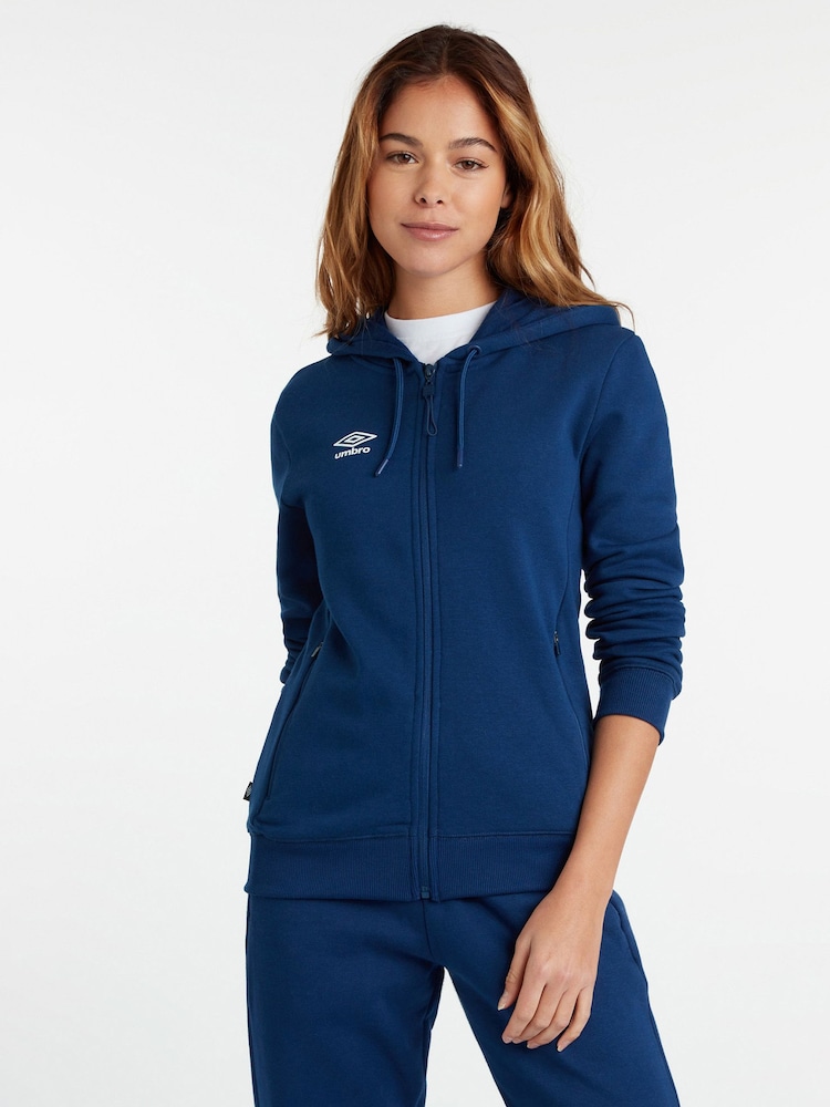 Umbro Dark Navy Blue Club Leisure Zip Through Hoodie - Image 2 of 6