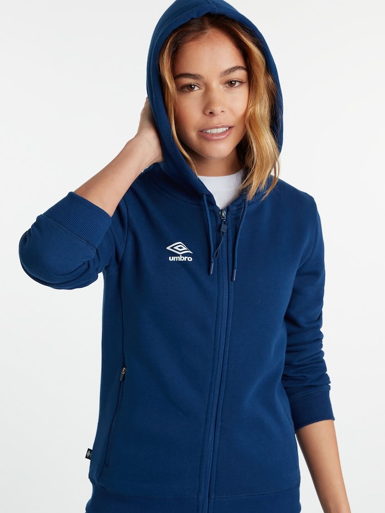 Umbro Dark Navy Blue Club Leisure Zip Through Hoodie - Image 5 of 6