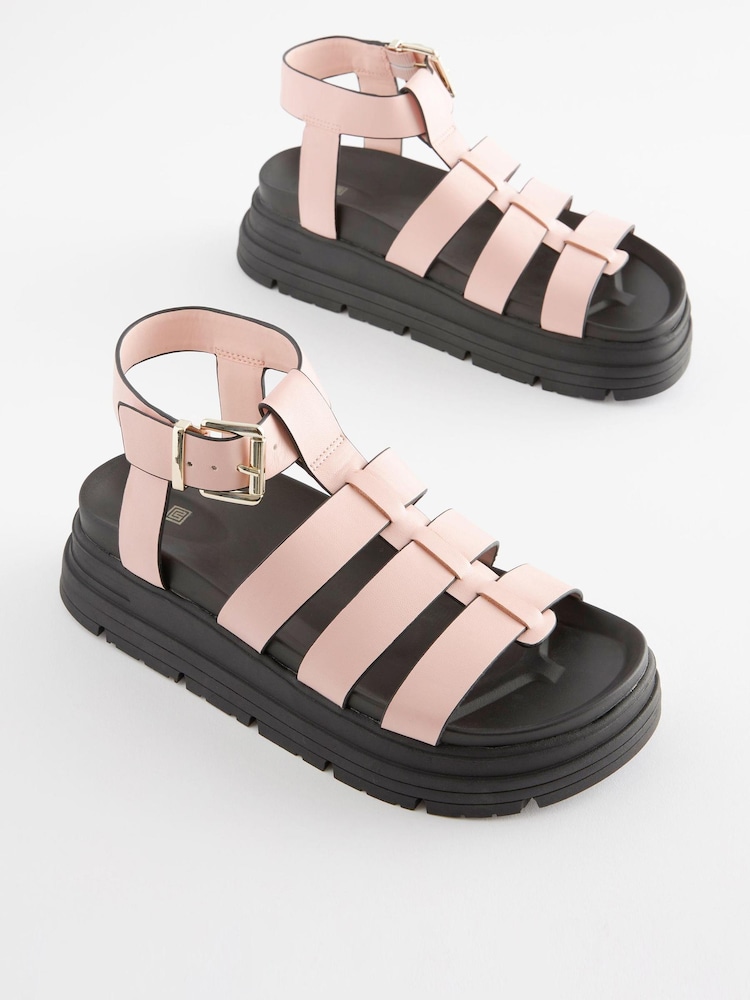 Różowy - Chunky Gladiator Sandals - Image 4 of 9
