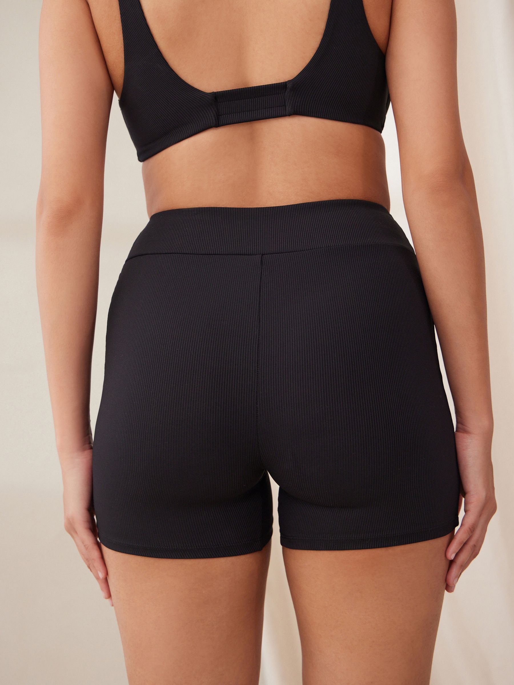 Buy self. Black self. Ribbed Boyfriend Shorts from Next Luxembourg