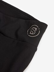 self. Black self. Ribbed Boyfriend Shorts - Image 8 of 8