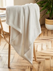 Ivory Natural Plush Fleece Throw - Image 1 of 4