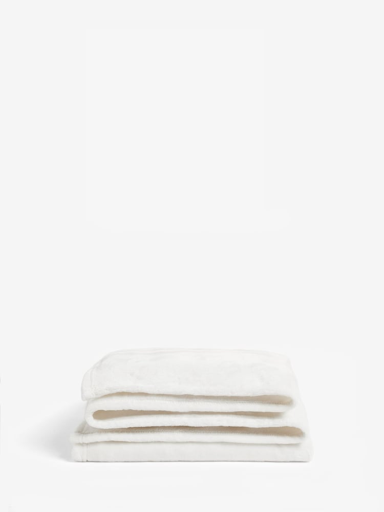 Ivory Natural Plush Fleece Throw - Image 4 of 4