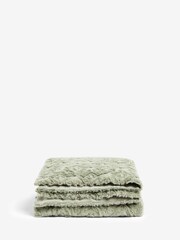 Sage Green Ruby Geometric Faux Fur Throw - Image 3 of 5