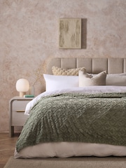 Sage Green Ruby Geometric Faux Fur Throw - Image 4 of 5
