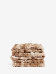 Mink Brown Coco Ribbed Faux Fur Throw - Image 6 of 6