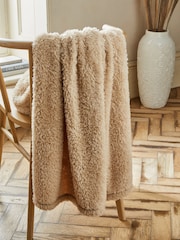 Natural Snuggle Teddy Fleece Throw - Image 1 of 5
