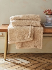 Natural Snuggle Teddy Fleece Throw - Image 4 of 5
