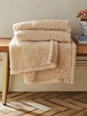 Natural Snuggle Teddy Fleece Throw - Image 5 of 5