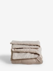 Natural Pinch Pleat Velvet Bedspread - Image 2 of 2