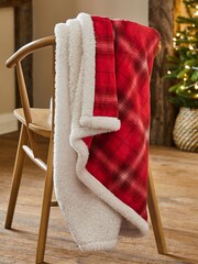 Weihnachtliche Fleece-Decke mit Karomuster - Bild 2 von 4