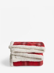 Weihnachtliche Fleece-Decke mit Karomuster - Bild 3 von 4