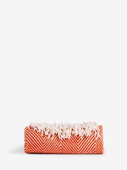 Orange Herringbone Cosy Throw - Image 4 of 5