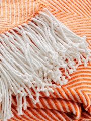 Orange Herringbone Cosy Throw - Image 5 of 5
