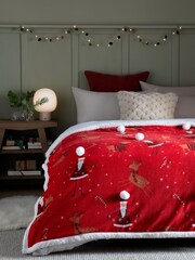 Weihnachtliche Weihnachtsmann Fleece-Tagesdecke - Bild 1 von 4