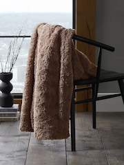 Natural Mila Cosy Textured Faux Fur Throw - Image 1 of 4