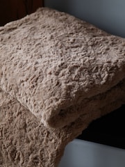 Natural Mila Cosy Textured Faux Fur Throw - Image 3 of 4