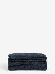 Navy Blue Snuggle Teddy Fleece Throw - Image 3 of 3