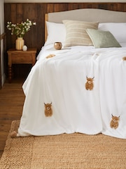 Natural Hamish The Highland Cow Applique Fleece Throw - Image 1 of 5