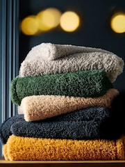 Silver Snuggle Teddy Fleece Throw - Image 3 of 5