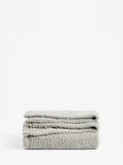 Silver Snuggle Teddy Fleece Throw - Image 4 of 5