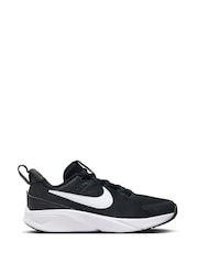 Nike Black White Junior Star Runner 4 Trainers - Image 1 of 11