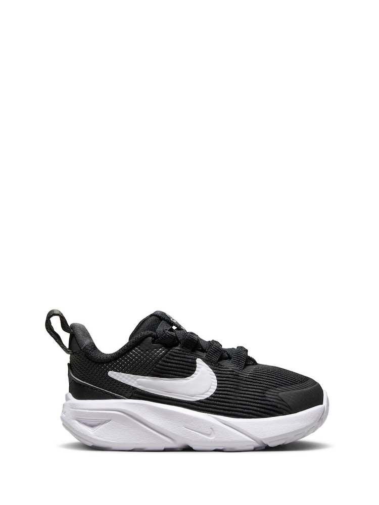 Nike Black/White Infant Star Runner 4 Trainers - Image 1 of 9