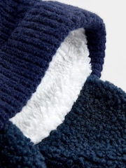 Jojo Maman Bébé Blue Cosy Pom Pom Rib Hat - Image 3 of 4