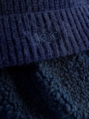 Jojo Maman Bébé Blue Cosy Pom Pom Rib Hat - Image 4 of 4