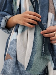 Blue Geo Lightweight Scarf - Image 5 of 8