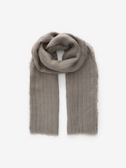 Серый - 100% Linen Lightweight Scarf Cover-Up With Sparkle - Image 5 of 7