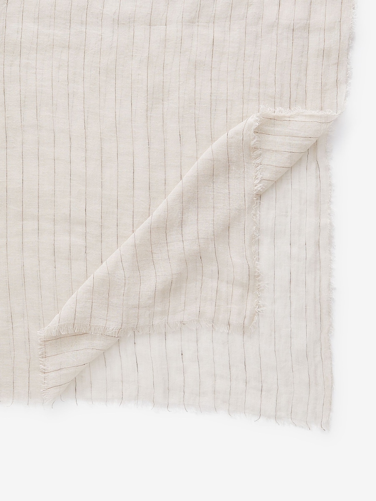 Песочный - 100% Linen Lightweight Scarf Cover-Up With Sparkle - Image 7 of 7