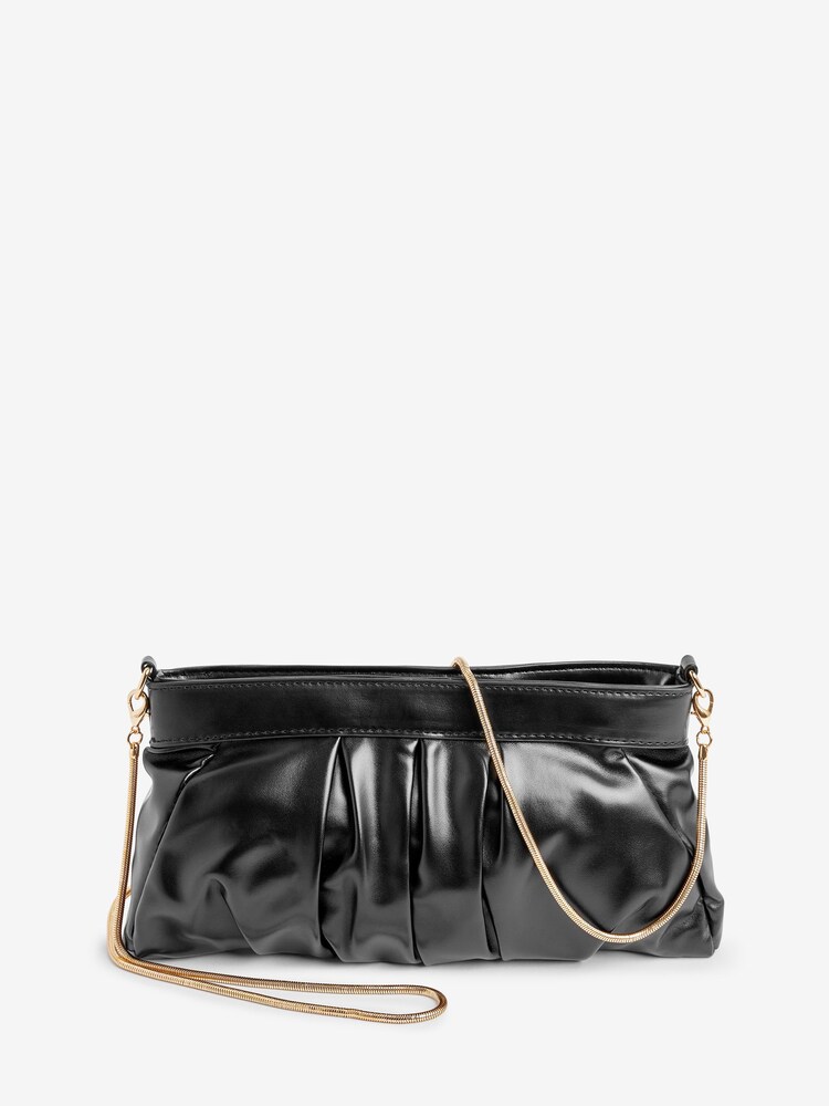 JD Williams Black Ruched Clutch Bag - Image 1 of 5