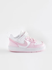Nike White/Pink Infant Court Borough Low Recraft Trainers - Image 1 of 8
